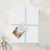 Rustiek Artistieke Zonnebloem Waterverf Art Cadeaulabel (Met Touw)