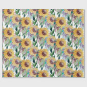 Rustiek Artistieke Zonnebloem Waterverf Art Cadeaupapier (Vlak)