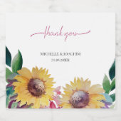 Rustiek Artistieke Zonnebloem Waterverf Art Likeurfles Etiket (Enkel label)