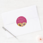 Rustiek Artistieke Zonnebloem Waterverf Art Ronde Sticker (Envelop)