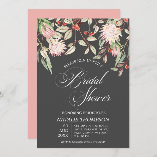 Rustiek Australian Flowers Script Vrijgezellenfees Kaart (Voorkant / Achterkant)