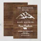 Rustiek avontuur begint met Baby shower Invitation Kaart (Voorkant / Achterkant)