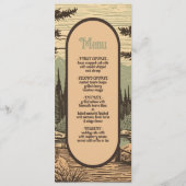 Rustiek Avontuur Berg Bos Bruiloft Menu (Voorkant)