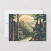 Rustiek Avontuur Berg Bos Trouwdetails RSVP Kaartje (Achterkant)