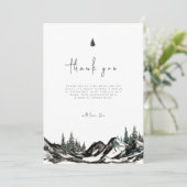 Rustiek Avontuur Bergbos Baby shower Bedankkaart (Staand voorkant)