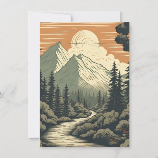 Rustiek Avontuur Bergbos Save the Date Kaart (Achterkant)