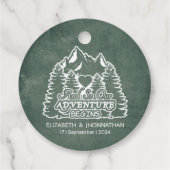 Rustiek Avontuur Groene dennen Bossen Berg bruilof Bedankjes Labels (Achterkant)