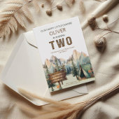 Rustiek avontuur Happy Camper Tweede Verjaardag Kaart