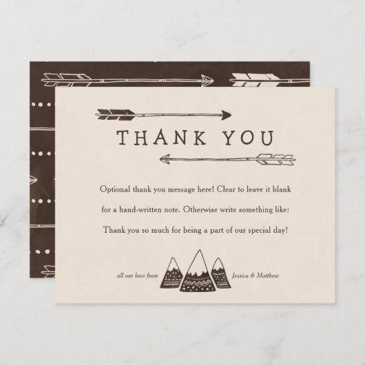 Rustiek Avontuur Thema Dank u Kaarten voor Douche (Voorkant / Achterkant)