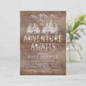 Rustiek avontuur wacht op Boy baby shower Kaart (Staand voorkant)