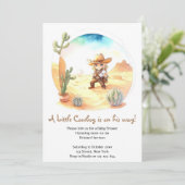 Rustiek Avontuur Wild West Cowboy Baby shower Kaart (Staand voorkant)