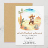 Rustiek Avontuur Wild West Cowboy Baby shower Kaart (Voorkant / Achterkant)