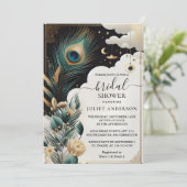 Rustiek Aziatisch Sky Cloud Peacock Vrijgezellenfe Kaart (Staand voorkant)