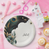 Rustiek Aziatisch Sky Cloud Peacock Vrijgezellenfe Papieren Bordje (Feest)