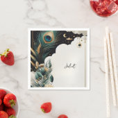 Rustiek Aziatisch Sky Cloud Peacock Vrijgezellenfe Servet (Insitu)