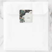 Rustiek Aziatisch Sky Cloud Peacock Vrijgezellenfe Vierkante Sticker (Tas)