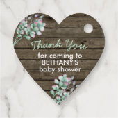 Rustiek Baby shower Bekijk me groeien Dank je Bedankjes Labels (Achterkant)