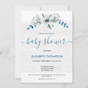 Rustiek Baby shower Custom Waterverf bloemenhout