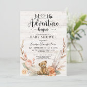 Rustiek Baby shower doucheavontuur begint Kaart (Staand voorkant)