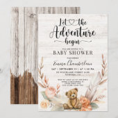 Rustiek Baby shower doucheavontuur begint Kaart (Voorkant / Achterkant)