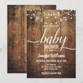 Rustiek Baby shower Kaart (Voorkant / Achterkant)