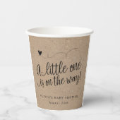 Rustiek Baby shower, Kraft, Genderneutraal Aangepa Papieren Bekers (Voorkant)