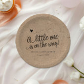 Rustiek Baby shower, Kraft, Genderneutraal Aangepa Papieren Bordje