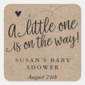 Rustiek Baby shower, Kraft, Neutraal Dank u Label (Voorkant)