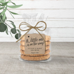 Rustiek Baby shower, Kraft, Neutraal Dank u Label