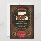 Rustiek Baby shower  Krijtbord & Hout Magnetische Uitnodiging (Voorkant)
