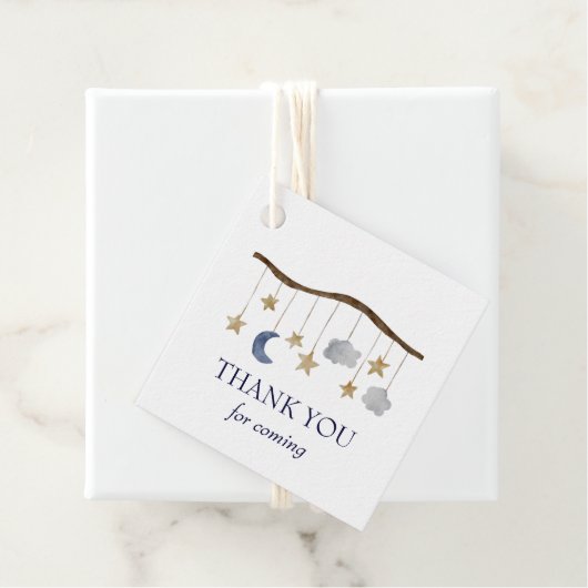 Rustiek Baby shower Night Sky Mobile Bedankjes Labels (In situ)