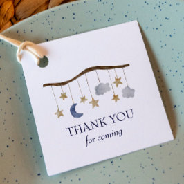Rustiek Baby shower Night Sky Mobile Bedankjes Labels