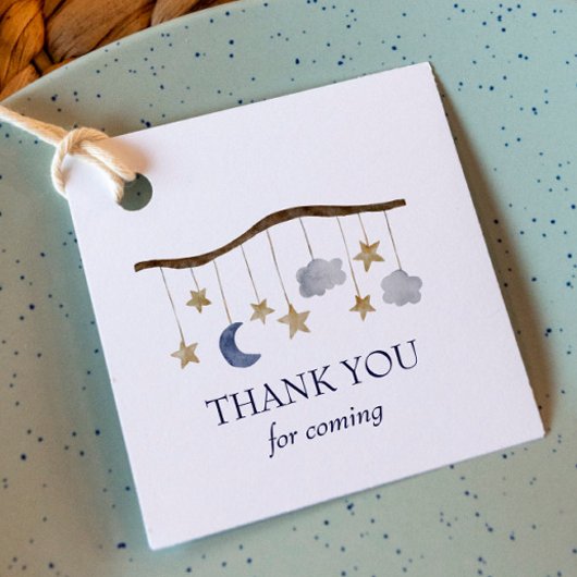 Rustiek Baby shower Night Sky Mobile Bedankjes Labels