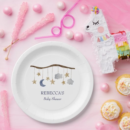 Rustiek Baby shower Night Sky Mobile Papieren Bordje (Feest)