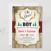 Rustiek Baby shower - Oh Deer Kaart (Voorkant)