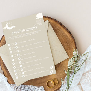 Rustiek Baby shower spel Over of Onder?