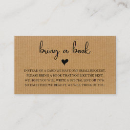 Rustiek Baby shower Uitnodiging met Boek Verzoek Informatiekaartje