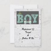 Rustiek Baby shower voor jongens Kaart (Achterkant)