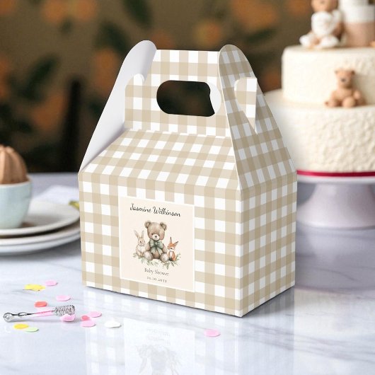Rustiek Baby shower voorkeur Boxen Neutraal bos Bedankdoosjes