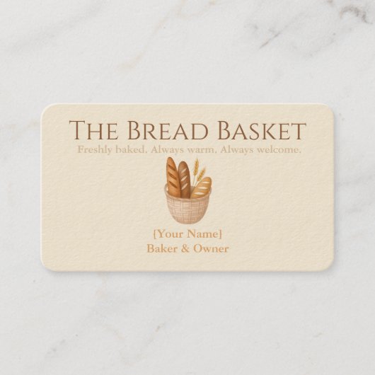 Rustiek Bakkerij Visitekaartje met Brood Logo (Voorkant)