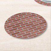 Rustiek bakstenen muurpatroon ronde kartonnen onderzetter (Gebogen)