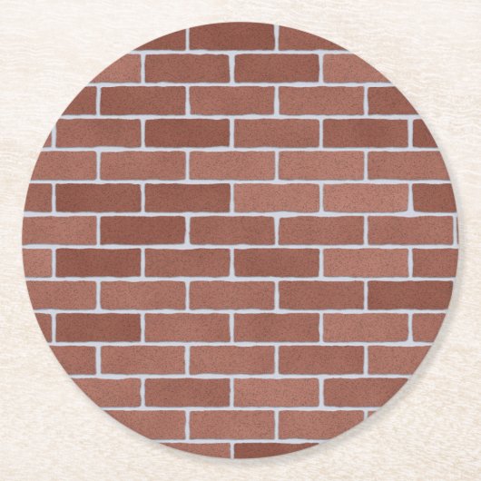 Rustiek bakstenen muurpatroon ronde kartonnen onderzetter (Voorkant)