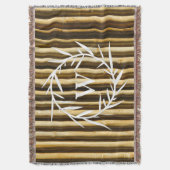 Rustiek bamboe monogram verticale lijnen patroon deken (Voorkant Verticaal)