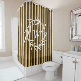 Rustiek bamboe monogram verticale lijnen patroon douchegordijn