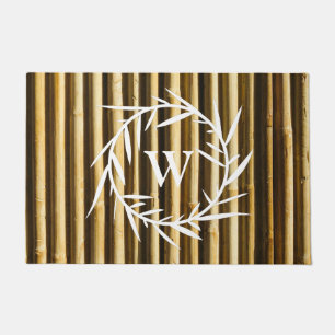Rustiek Bamboe Monogramma Verticale Lijnen Patroon Deurmat