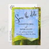 Rustiek Bananenblad met Lichten Boho Save the Date Aankondigingskaart (Voorkant / Achterkant)