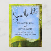 Rustiek Bananenblad met Lichten Boho Save the Date Aankondigingskaart (Voorkant)
