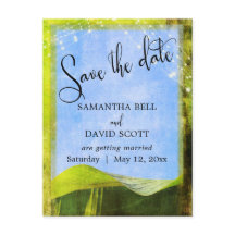 Rustiek Bananenblad met Lichten Boho Save the Date