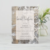 Rustiek Barnwood & Bridal Lace Bridal Luncheon Kaart (Staand voorkant)