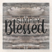 rustiek barnwood eenvoudig gezegend | glazen onderzetter (Voorkant)